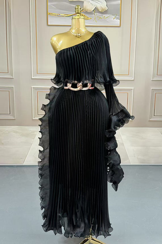 Fashionable One-shoulder Elegant Evening Dress - Dana Fashion