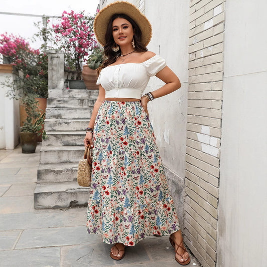 Women's Fashionable Personalized Floral Pastoral Skirt - Dana Fashion