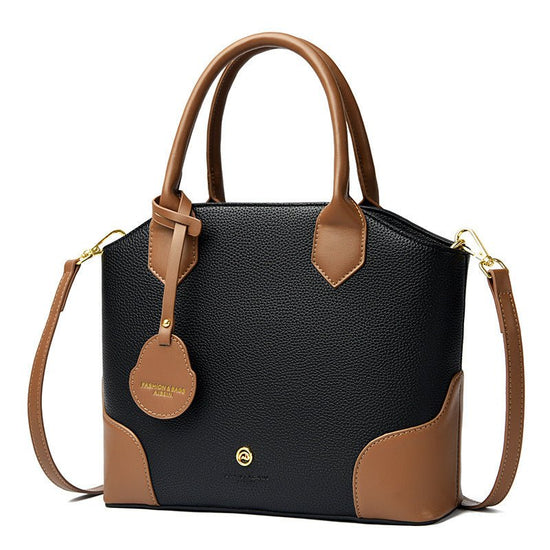 A Versatile Retro Minimalist Crossbody Bag $65.00 Dana Fashion Color: Black With Brown Women's Bags Product information: Lining texture: Polyester Applicable scenarios: Daily matching Color: black with brown, milk tea with Brown, apricot with Brown, apric