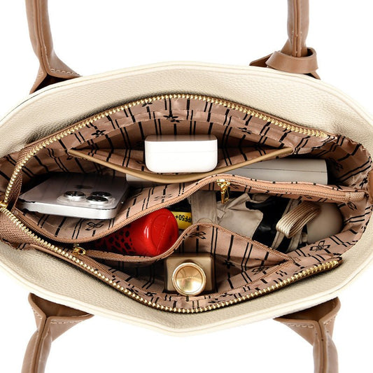 A Versatile Retro Minimalist Crossbody Bag $65.00 Dana Fashion Color: Apricot With Brown Women's Bags Product information: Lining texture: Polyester Applicable scenarios: Daily matching Color: black with brown, milk tea with Brown, apricot with Brown, apr
