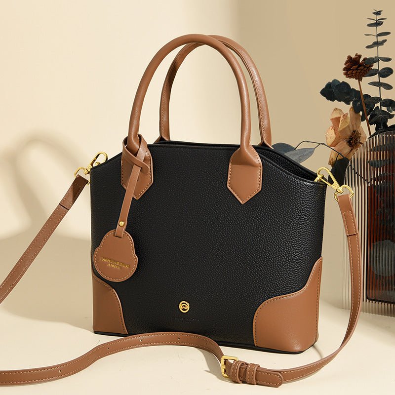 A Versatile Retro Minimalist Crossbody Bag $65.00 Dana Fashion Color: Apricot With Brown Women's Bags Product information: Lining texture: Polyester Applicable scenarios: Daily matching Color: black with brown, milk tea with Brown, apricot with Brown, apr