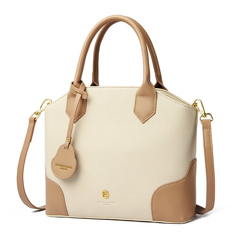 A Versatile Retro Minimalist Crossbody Bag $65.00 Dana Fashion Color: Apricot With Khaki Women's Bags Product information: Lining texture: Polyester Applicable scenarios: Daily matching Color: black with brown, milk tea with Brown, apricot with Brown, apr
