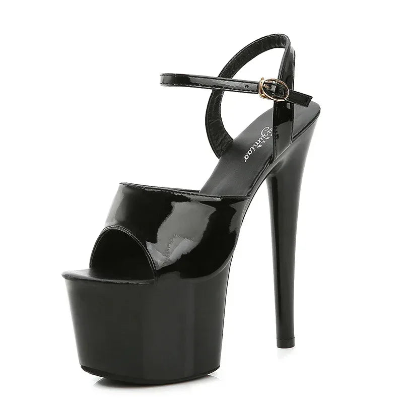 Summer New Patent Leather Fish Toe Shoes For Women High Heels Fine Sexy - DanaFashionstore