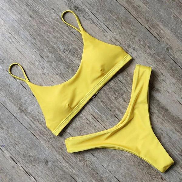 Women's Simple Clean Solid Color Bikini Swimsuit - DanaFashionstore