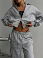 Sports Lace Trousers Two-piece Set