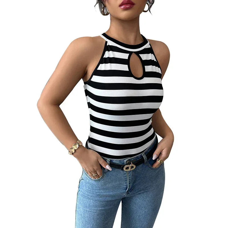Striped Sleeveless Vest Female All-matching Jumper - DanaFashionstore
