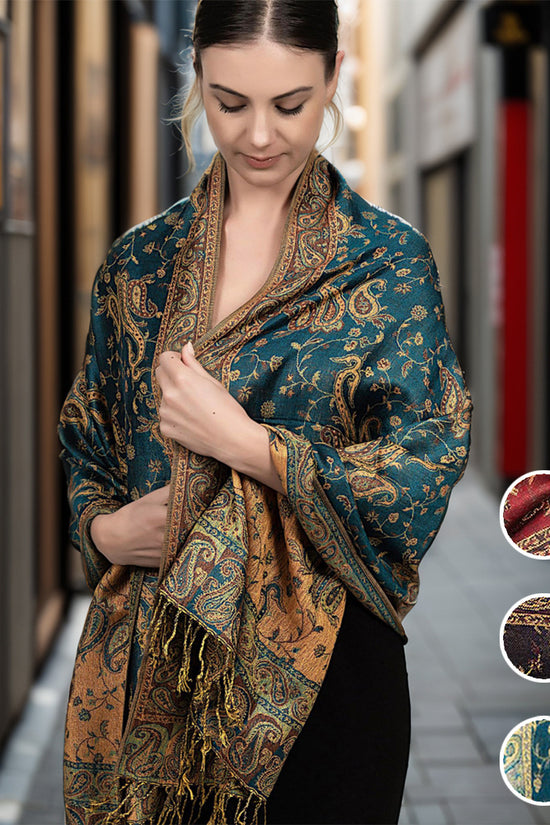 Autumn And Winter Ethnic Style Vintage Tassel Shawl Middle East Paisley Jacquard Scarf For Women