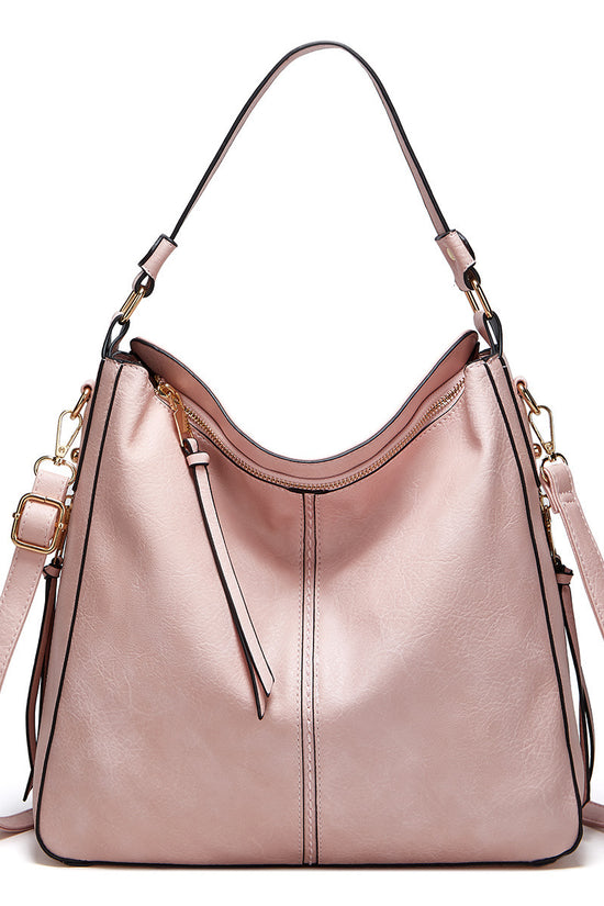 Hobos Zipper Bucket Bags With Adjustable Shoulder-strap Handbags Temperament High Capacity Messenger Shoulder Bag For Women