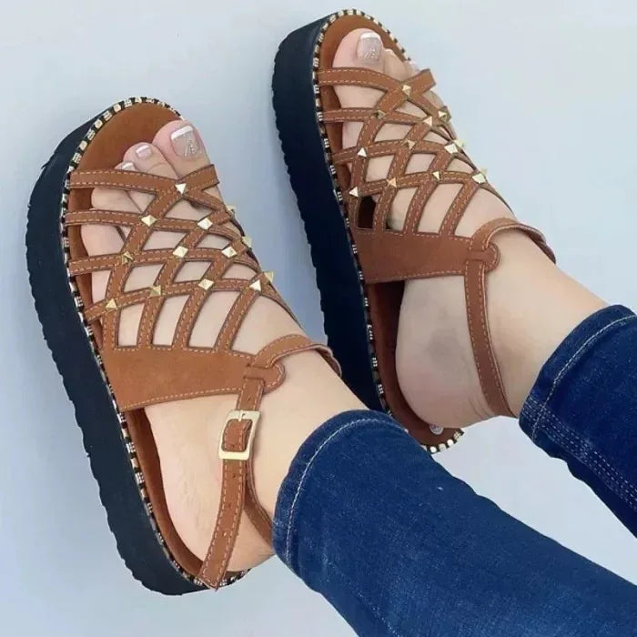 Women's Cutout Toe Platform Sandals - DanaFashionstore
