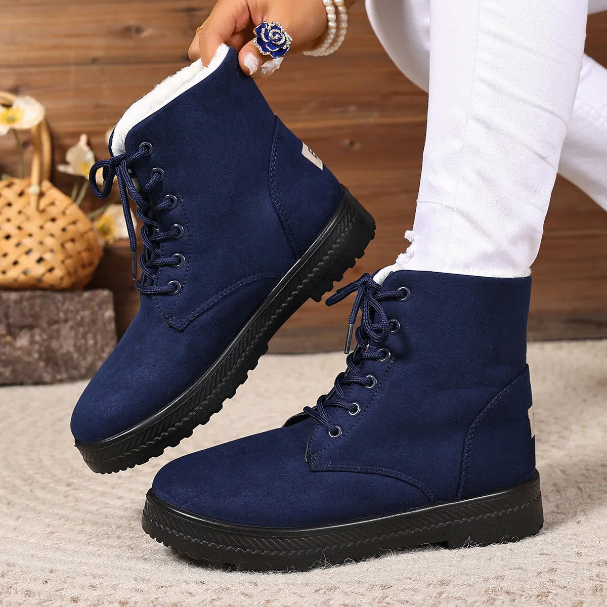 Women's Fashionable Waterproof High-top Cotton-padded Snow Boots - DanaFashionstore