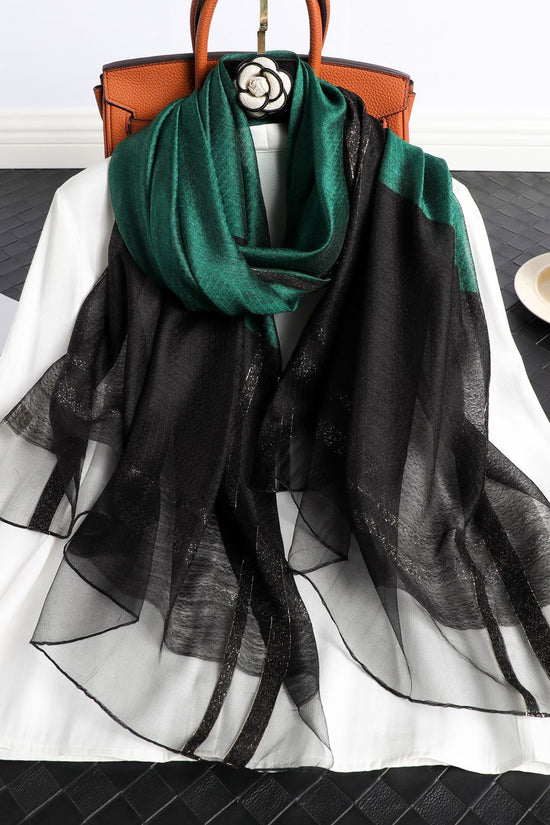 Women's Korean Style Silk Plaid Scarf