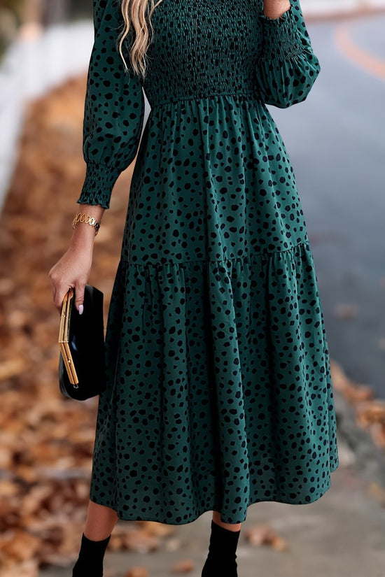 Women's Clothing Leopard Print Long Sleeve Dress - Dana Fashion