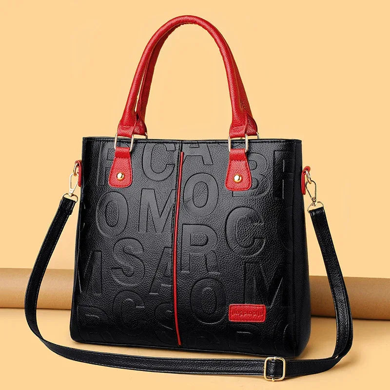 Women's Large Capacity Leather Printing Shoulder Bag - DanaFashionstore
