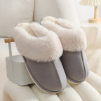 Winter Warm Plush Home Slippers Indoor Fur Slippers Women Soft Lined Cotton Shoes Comfy Non-Slip Bedroom Fuzzy House Shoes Women Couple - DanaFashionstore