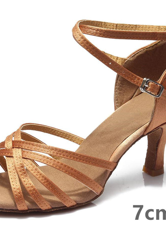 Indoor satin Latin dance shoes