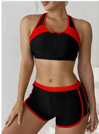 Matching Front Chest Zipper Sports Racing Foreign Trade Swimsuit - DanaFashionstore