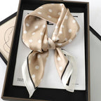 Artificial Silk Striped High-grade Korean Style Stylish Beach Arm Bag Silk Scarf - DanaFashionstore