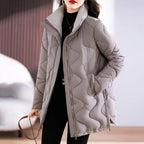 Mid-Length Loose Simple Cotton-Padded Coat 2026 - Minimalist Winter Jacket - DanaFashionstore