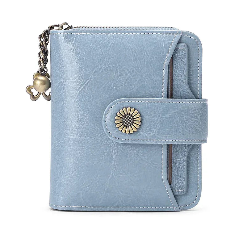 Oil Wax Genuine Leather Lady's Wallet European And American Style - DanaFashionstore