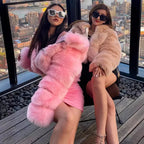 Short Hooded Faux Fur Long Sleeve Coat - DanaFashionstore