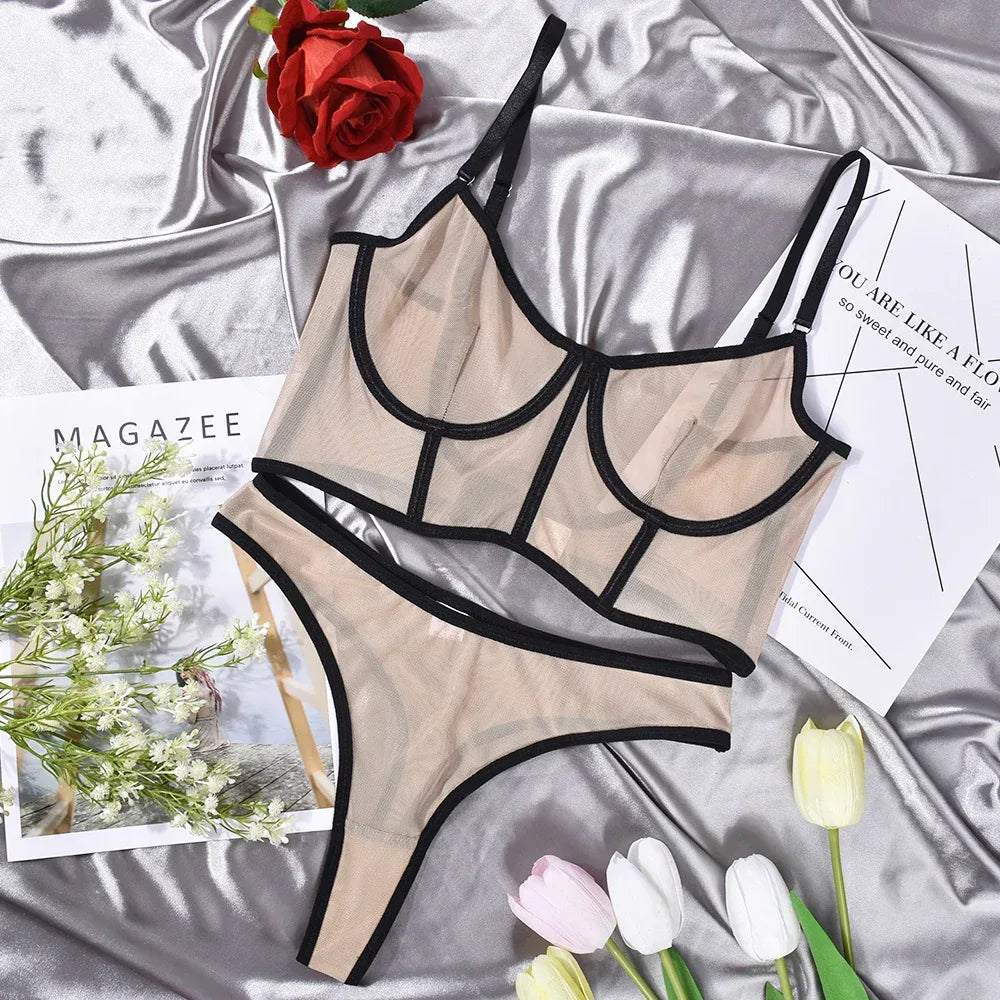 Underwear Mesh Gathered See-Through Comfortable Women's Suit - DanaFashionstore