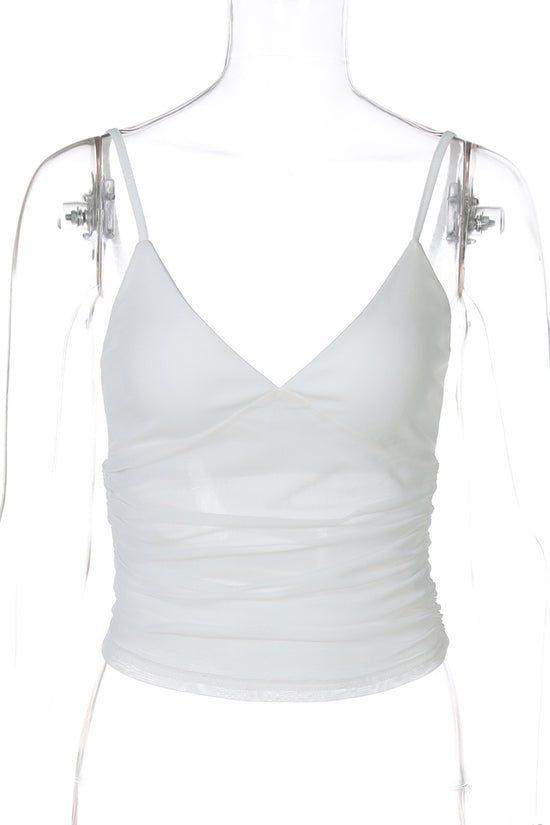 Mesh Slim Fit Patchwork Backless Camisole