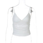 Mesh Slim Fit Patchwork Backless Camisole - DanaFashionstore