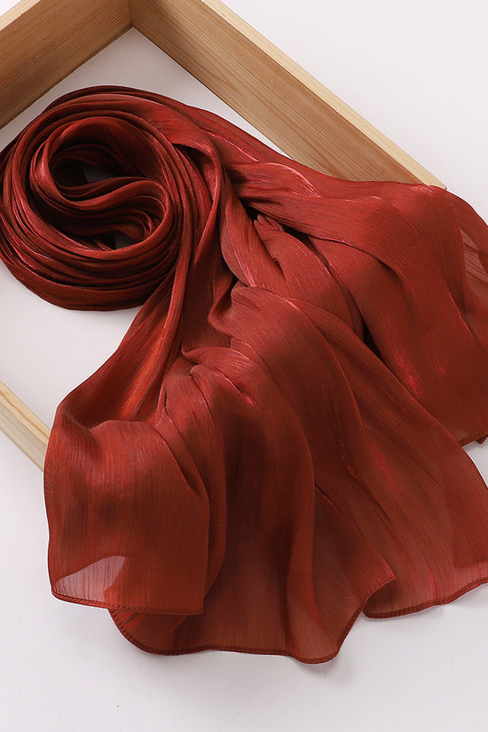 Breathable Cool Island Satin Smooth Silk Toe Scarf
