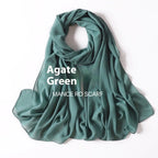 Pure Color Pearl Chiffon Scarf Headcloth Veil Chiffon Scarf - DanaFashionstore