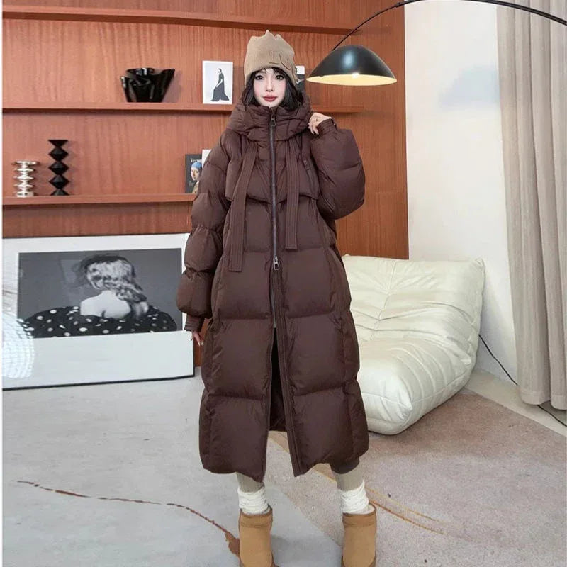 Padded Down Jacket Female Long Below The Knee - DanaFashionstore