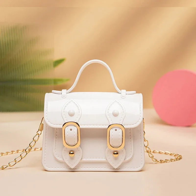 Children's Jelly Bag Rhombic Chain Pearl Handbag - DanaFashionstore