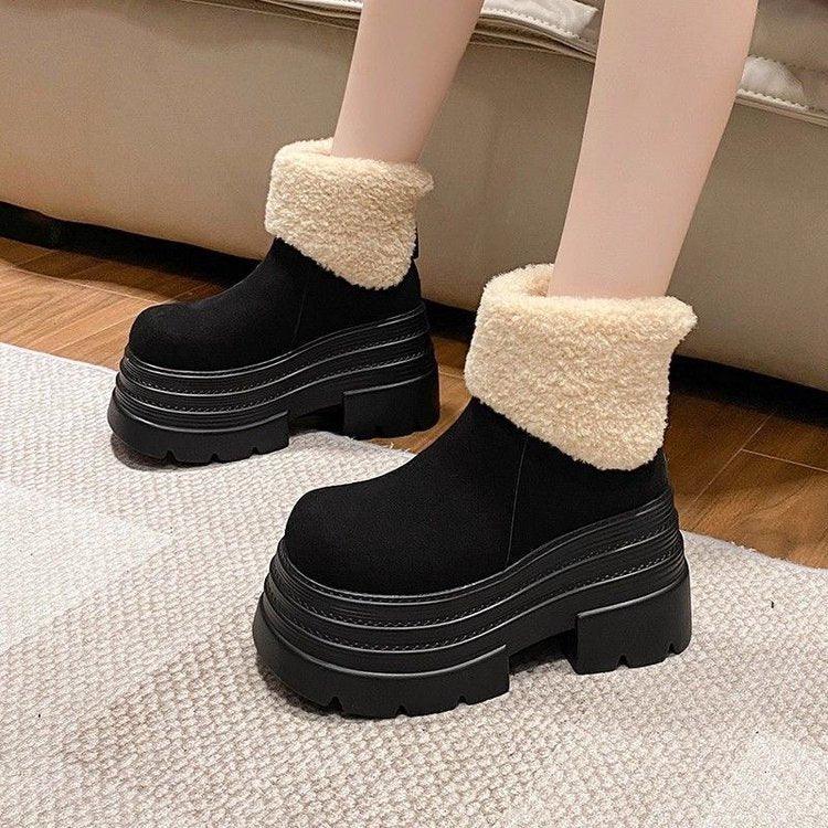 Short Plush Thickened Warm Platform Cotton Shoes - DanaFashionstore
