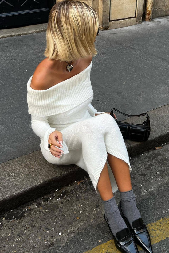 Off-the-shoulder Knitted Base Skirt Women