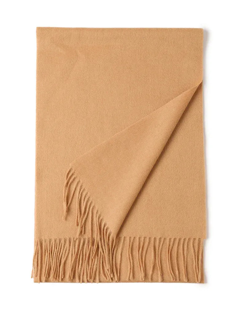 New Solid Color Wool Long Beard Warm Tassel Scarf Thick - DanaFashionstore