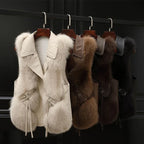 Fur Vest Short Coat 2026 - Patchwork Fox Fur Jacket Women's Warm Vest - DanaFashionstore