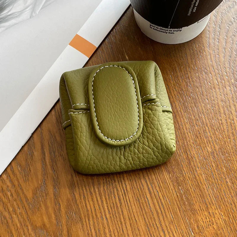 Coin Purse Women's Buckle First Layer Cowhide Coin Purse Key Case Carry Bag - DanaFashionstore