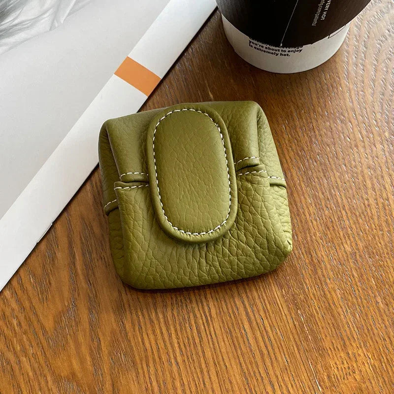 Coin Purse Women's Buckle First Layer Cowhide Coin Purse Key Case Carry Bag - DanaFashionstore