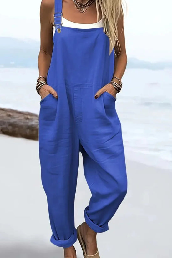 Women's Vintage Print European And American Loose Jumpsuit