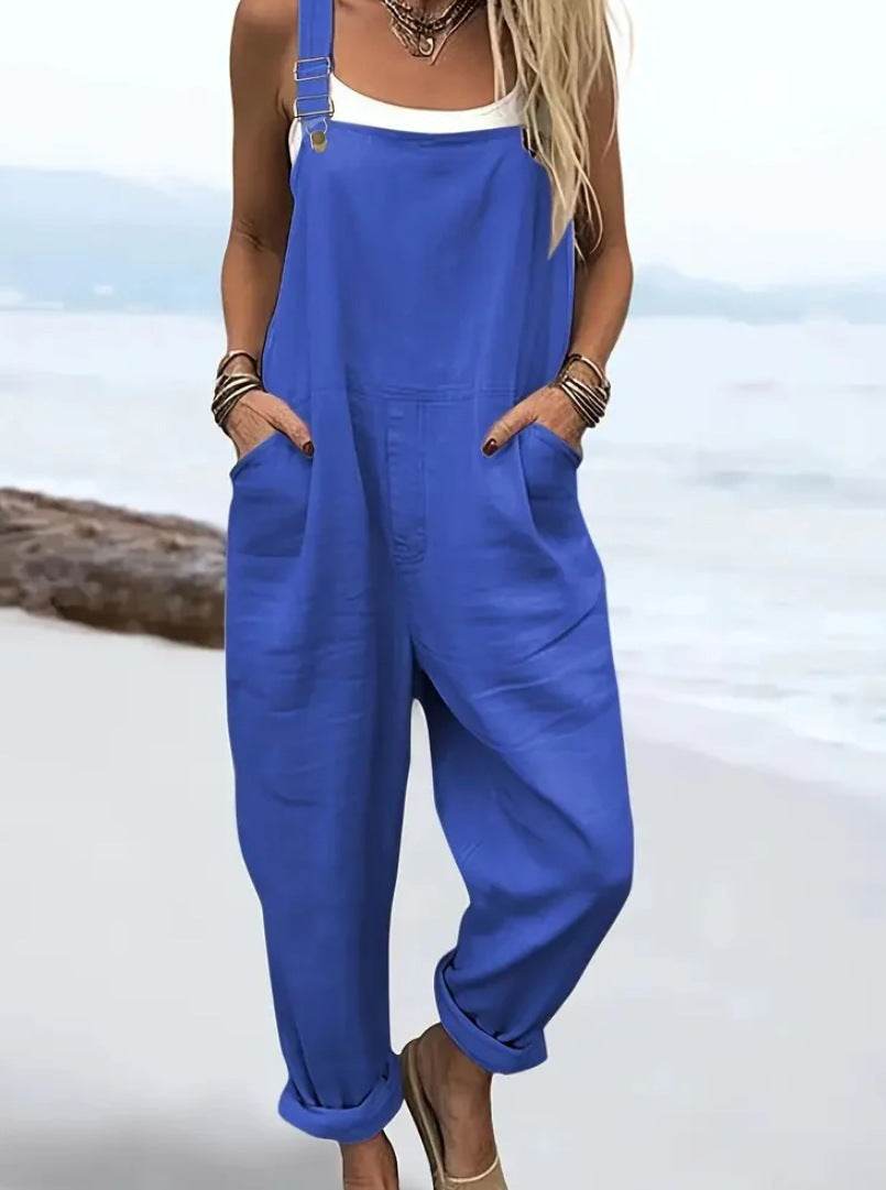 Women's Vintage Print European And American Loose Jumpsuit