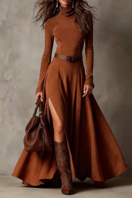 Long Stylish Dress With A BeltEuropean And American Fashion - DanaFashionstore