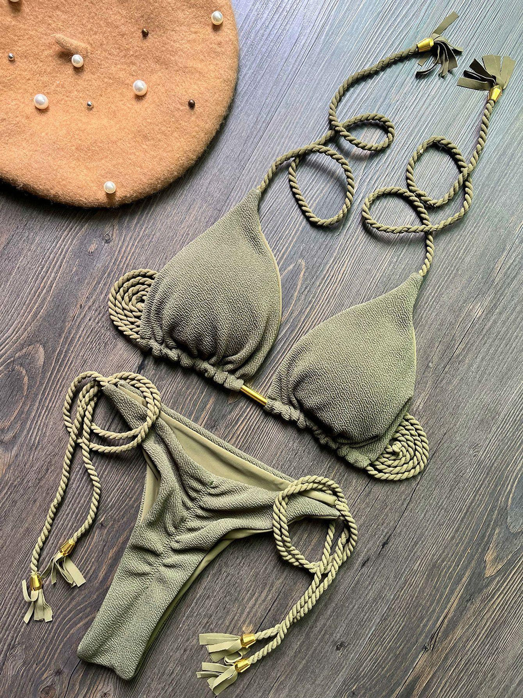 Women's Fashion Braided Rope Bikini Suit - DanaFashionstore