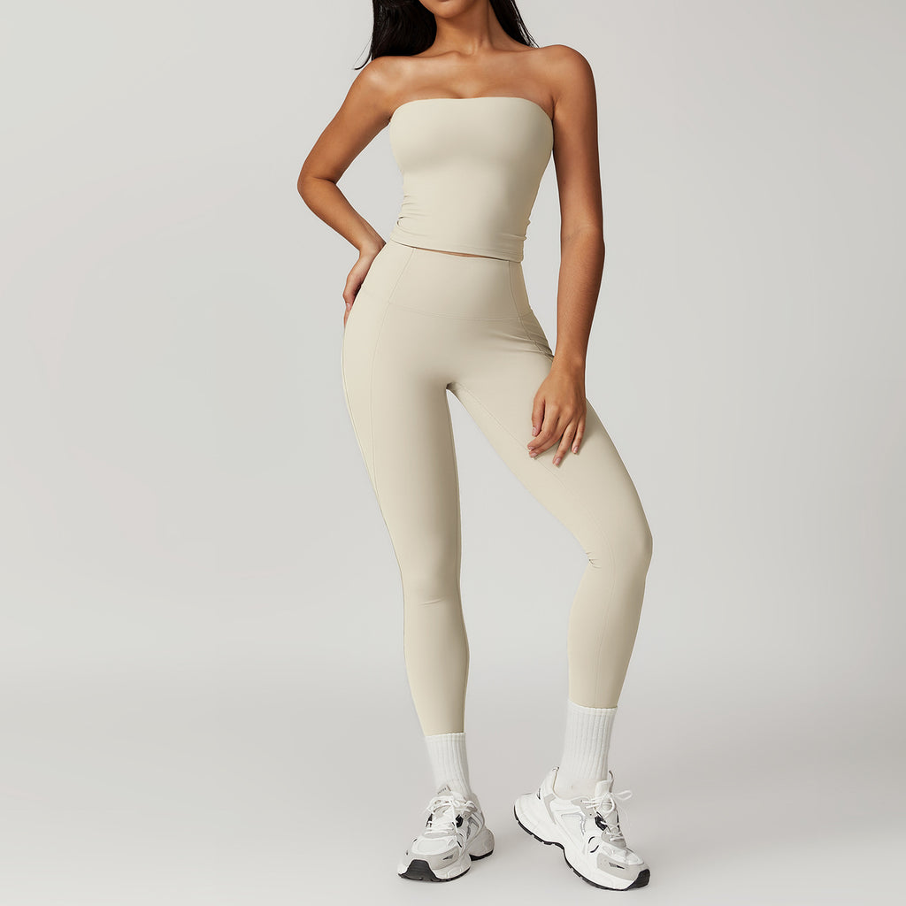 Brushed Back Tight Yoga High Waist Hip Lifting Sports Suit