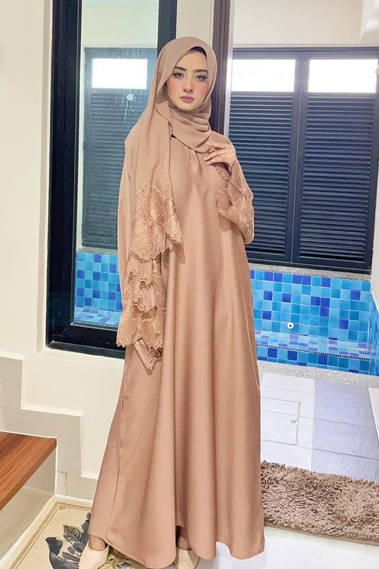 Women's Muslim Robe Malay Indonesian Dress With Headscarf