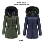 Double-Sided Detachable Fur Collar Quilted Parka 2026 - Versatile Winter Coat - DanaFashionstore