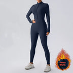 Fleece-Lined Yoga Jumpsuit 2026 - Long Sleeve Warm Tights - DanaFashionstore