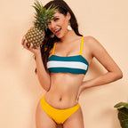 Women's Striped Suspender Triangle Bikini Swimsuit - DanaFashionstore