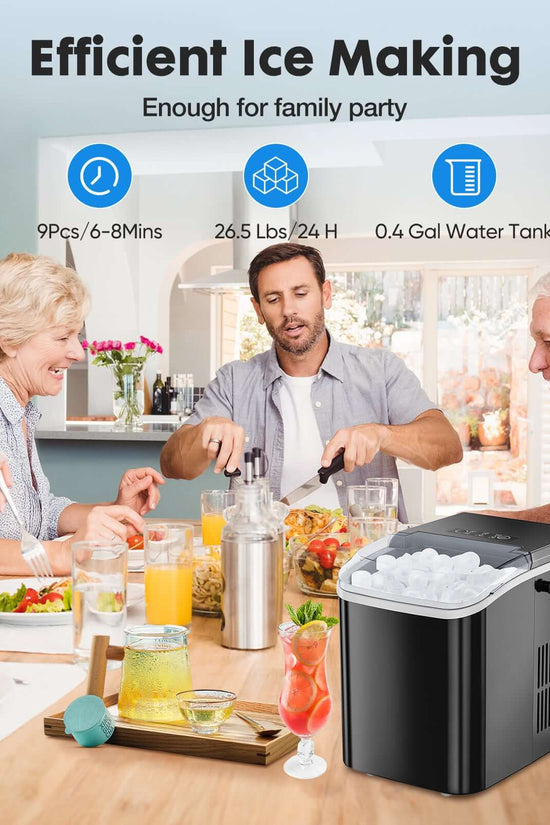 Portable Ice Maker $291.09 Dana Fashion Attribute: Black Dana's Kitchen SpecificationsLength * Width * Height: 10.00 x 14.00 x 12.00 inches (Package): 10.00 x 14.00 x 12.00 inchesWeight: 18.00 lbsProduct Code: ZHUMI-EAM-IM001-PP-BK Specifications:Black De