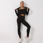 3PCS Yoga Set Seamless Sport Set Women Gym Clothing Leggings Women Crop Top Sports Bra Women Fitness Gym Set Womens Outfits Tracksuit - DanaFashionstore