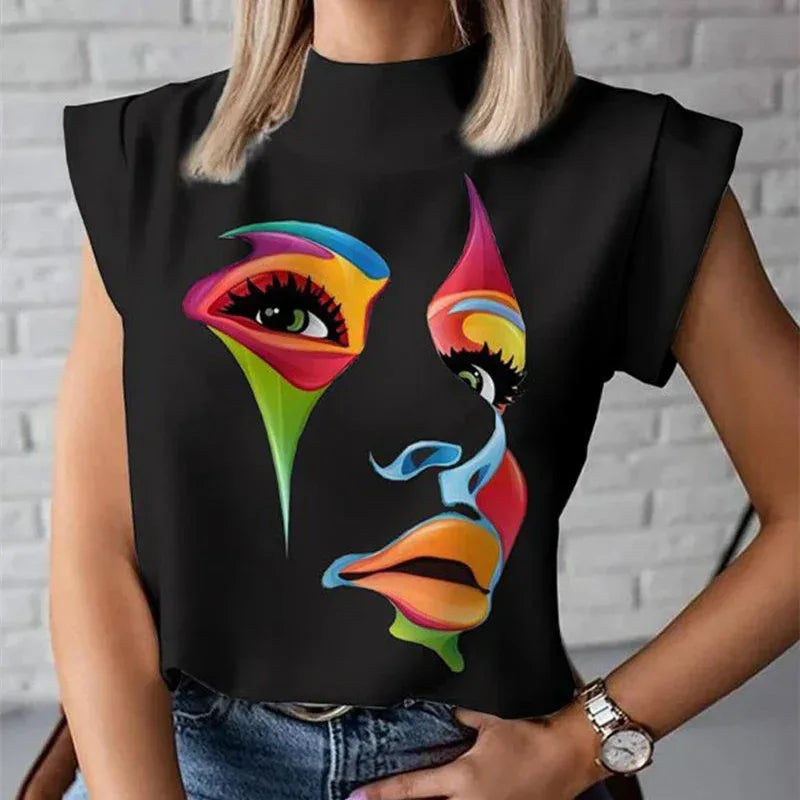 Women's Printed Sleeveless Casual Top - DanaFashionstore