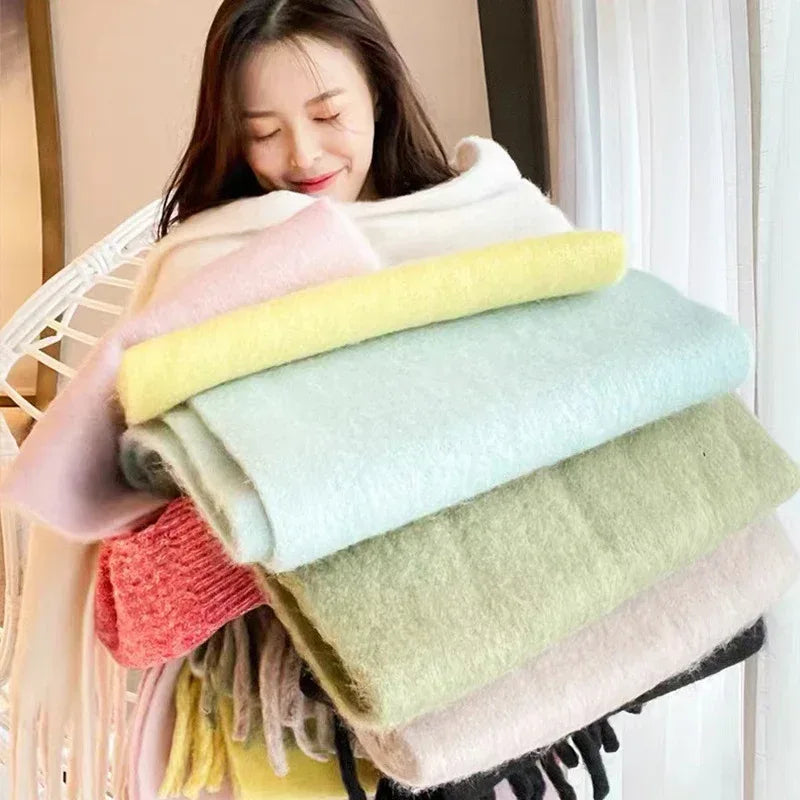 Women's Temperament Fashion Warm Solid Color Shawl Scarf - DanaFashionstore